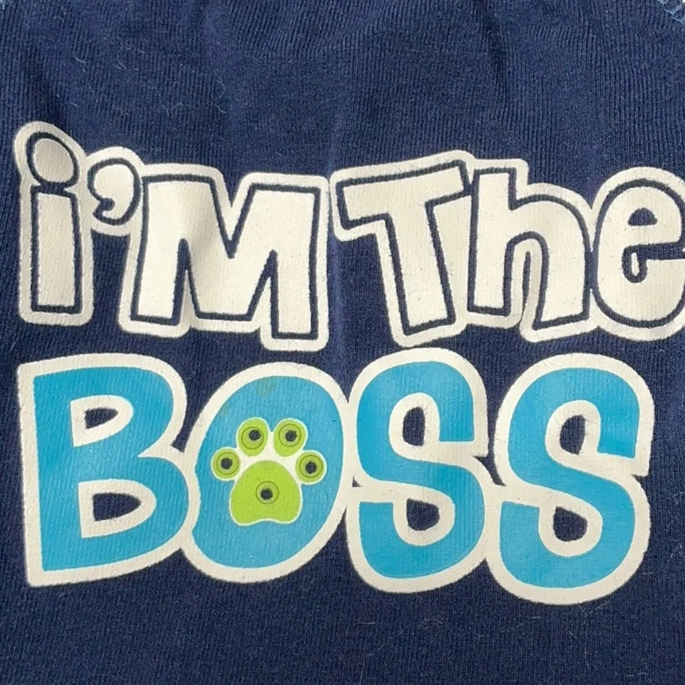 Navy Blue 'I'm The Boss' Dog Tee
